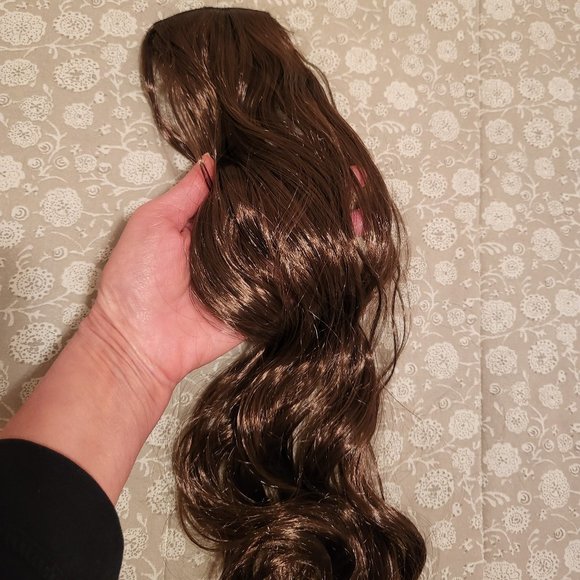 NEW Hair Extension, Synthetic, Clip, Med. Reddish/Golden Brown, 18" - Picture 4 of 15